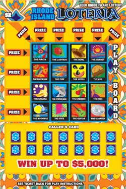RHODE ISLAND LOTERIA Rhode Island instant game ticket