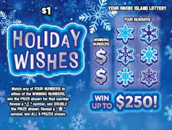 HOLIDAY WISHES Rhode Island instant game ticket