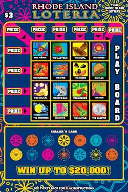 RHODE ISLAND LOTERIA Rhode Island instant game ticket