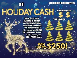 HOLIDAY CASH Rhode Island instant game ticket