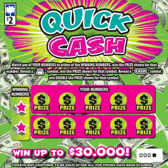 Quick Cash South Carolina scratch-off ticket