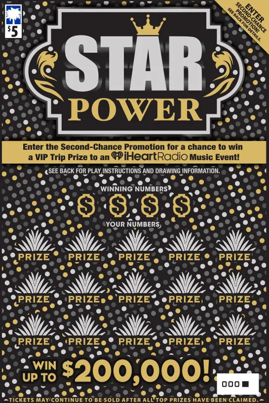 Star Power South Carolina scratch-off ticket
