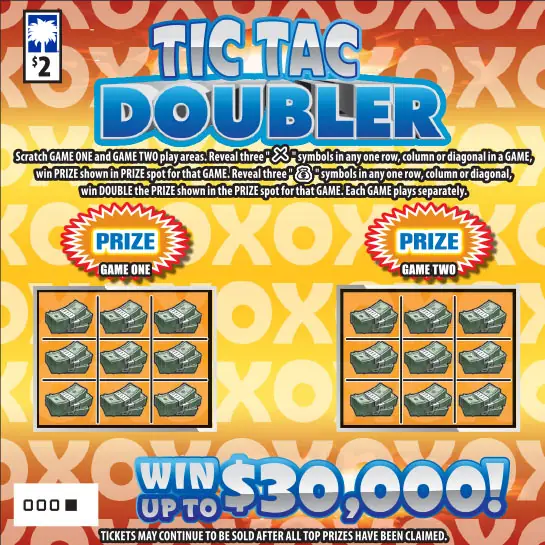 Tic Tac Doubler South Carolina scratch-off ticket