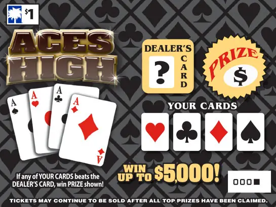 Aces High South Carolina scratch-off ticket