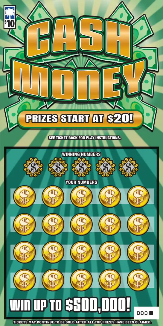 Cash Money South Carolina scratch-off ticket