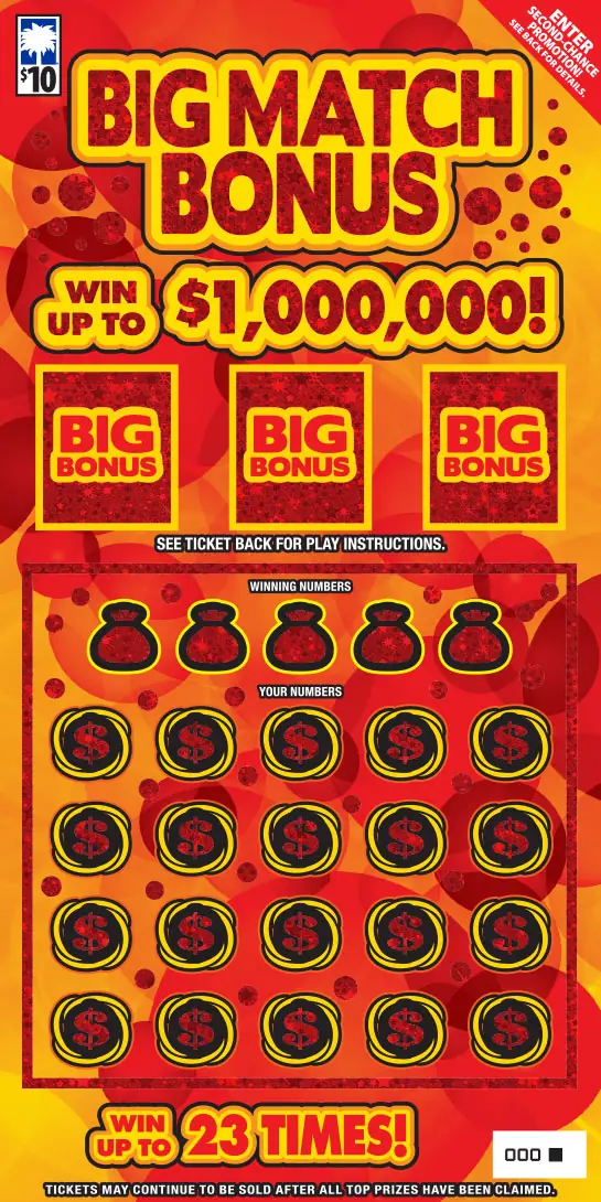 Big Match Bonus South Carolina scratch-off ticket