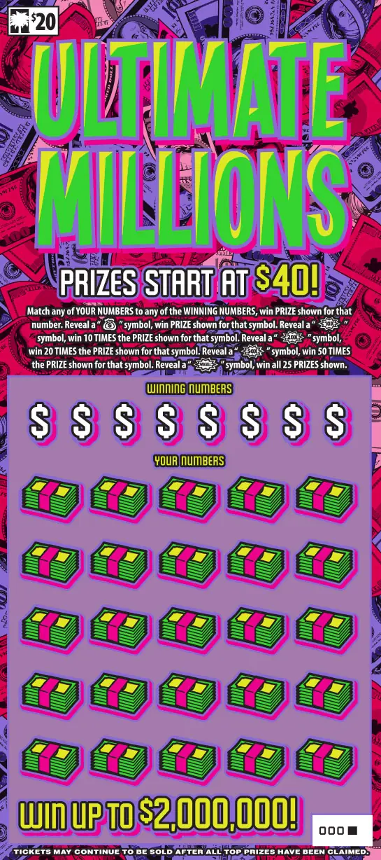 Ultimate Millions South Carolina scratch-off ticket