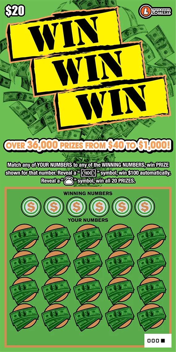 WIN WIN WIN South Dakota scratch game ticket