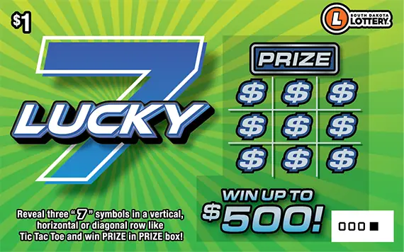LUCKY 7 South Dakota scratch game ticket