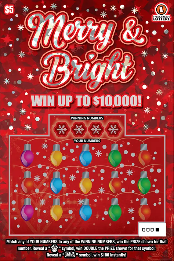 MERRY BRIGHT South Dakota scratch game ticket