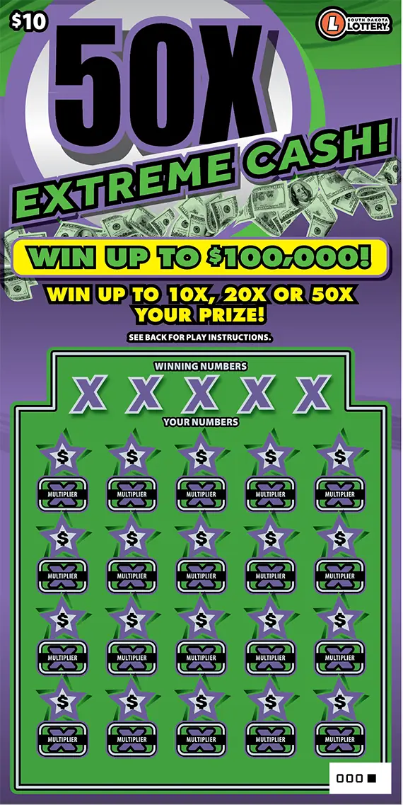 50X EXTREME CASH! South Dakota scratch game ticket