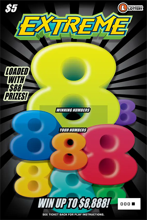 EXTREME 8'S South Dakota scratch game ticket