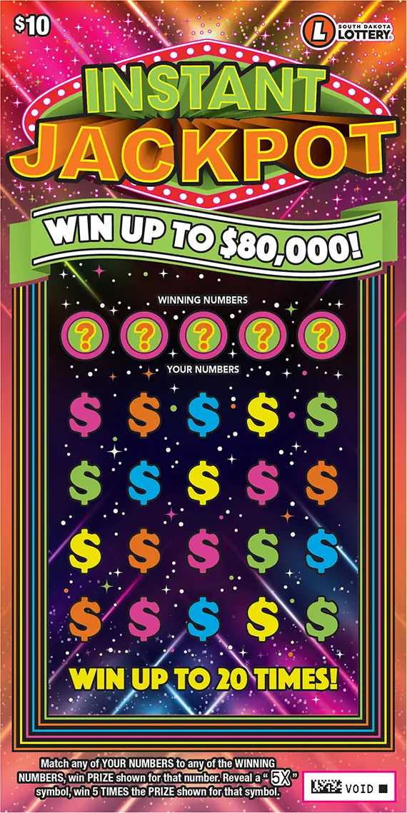 Instant Jackpot South Dakota scratch game ticket