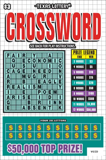 Crossword Texas scratch-off ticket