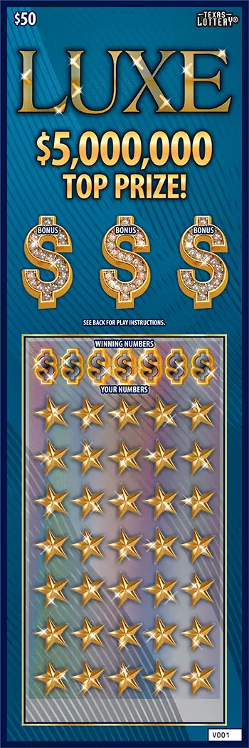 Luxe Texas scratch-off ticket