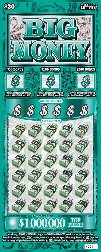 Big Money Texas scratch-off ticket