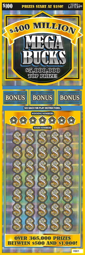 $400 Million Mega Bucks Texas scratch-off ticket