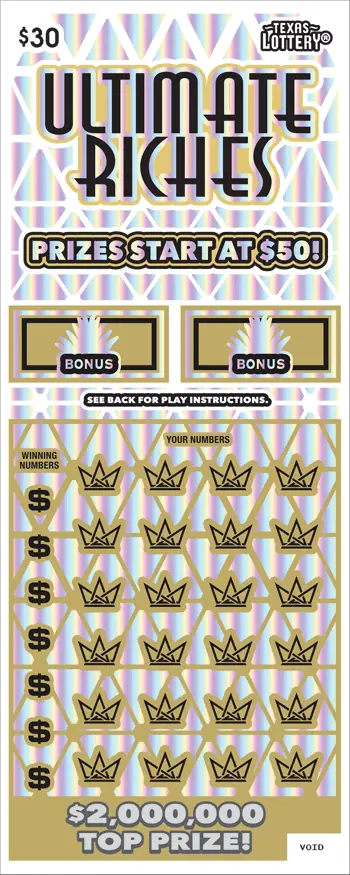 Ultimate Riches Texas scratch-off ticket