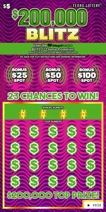 $200,000 Blitz Texas scratch-off ticket