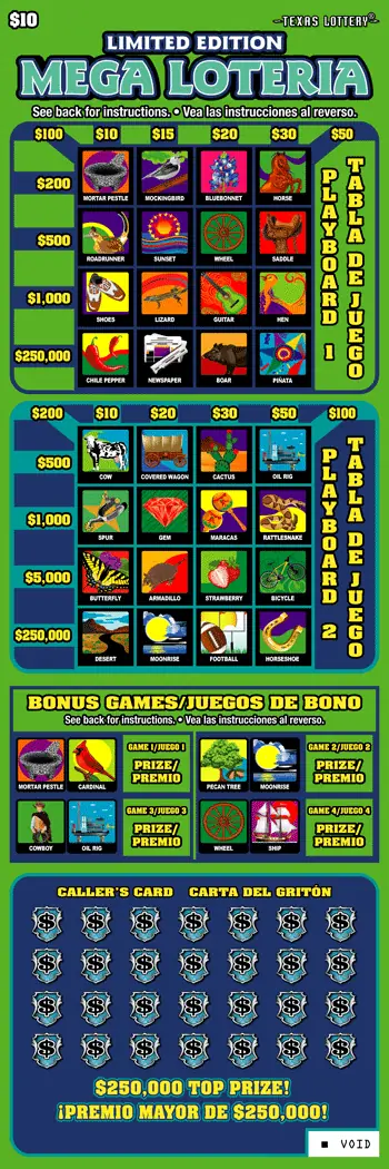 Limited Edition Mega Loteria Texas scratch-off ticket
