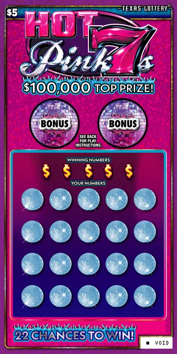 Hot Pink 7s Texas scratch-off ticket
