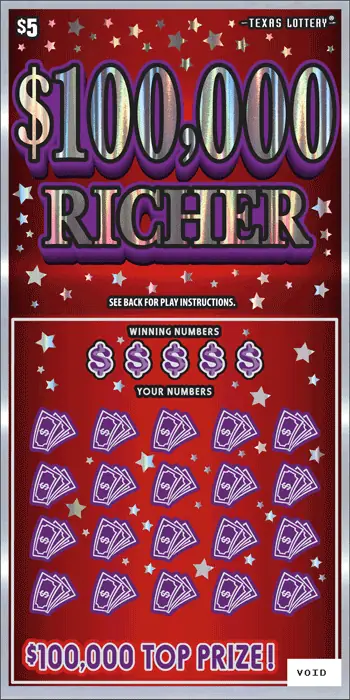 $100,000 Richer Texas scratch-off ticket