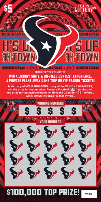 Houston Texans Texas scratch-off ticket
