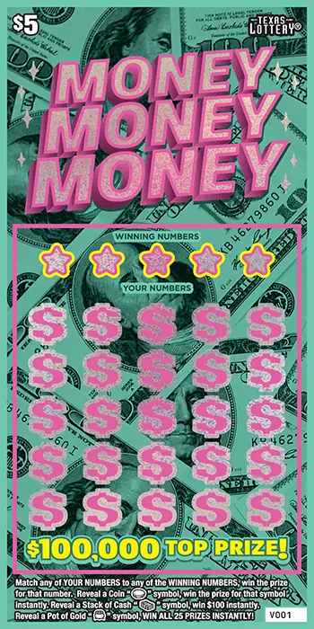 Money Money Money Texas scratch-off ticket