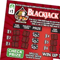BLACKJACK Virginia scratcher ticket