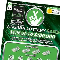 Virginia Lottery Green Virginia scratcher ticket