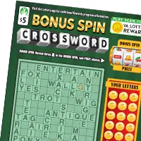 BONUS SPIN CROSSWORD Virginia scratcher ticket