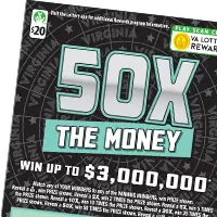 50X The Money Virginia scratcher ticket
