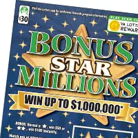 BONUS STAR MILLIONS Virginia scratcher ticket