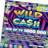 WILD CASH Virginia scratcher ticket