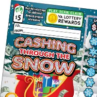 Cashing Through The Snow Virginia scratcher ticket