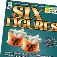 SIX FIGURES Virginia scratcher ticket