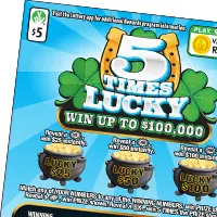 5 TIMES LUCKY Virginia scratcher ticket