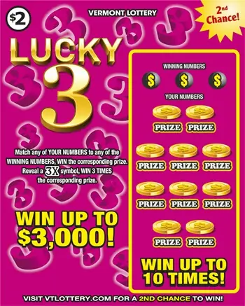 Lucky 3 Vermont instant ticket ticket