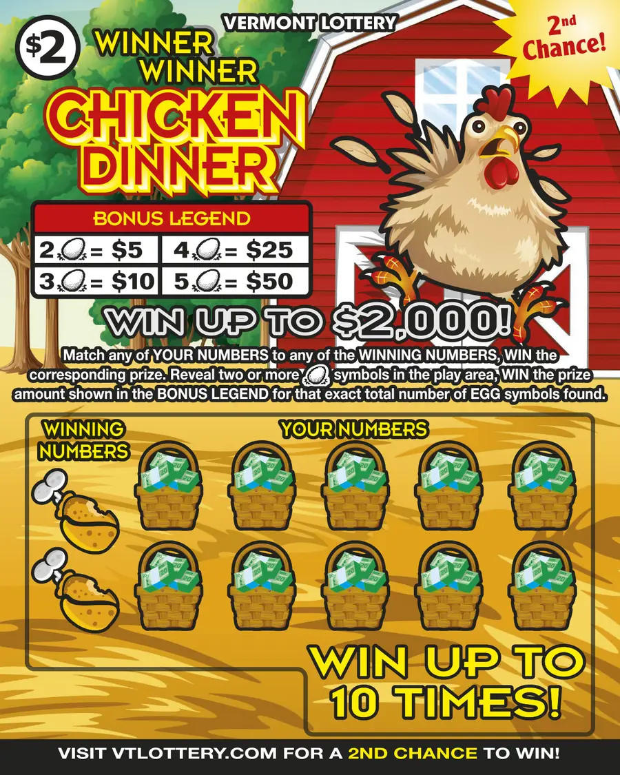 Winner Winner Chicken Dinner Vermont instant ticket ticket
