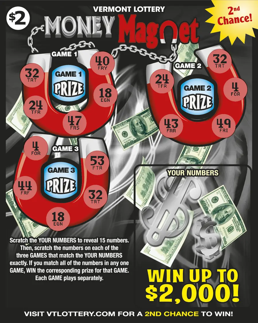 Money Magnet Vermont instant ticket ticket