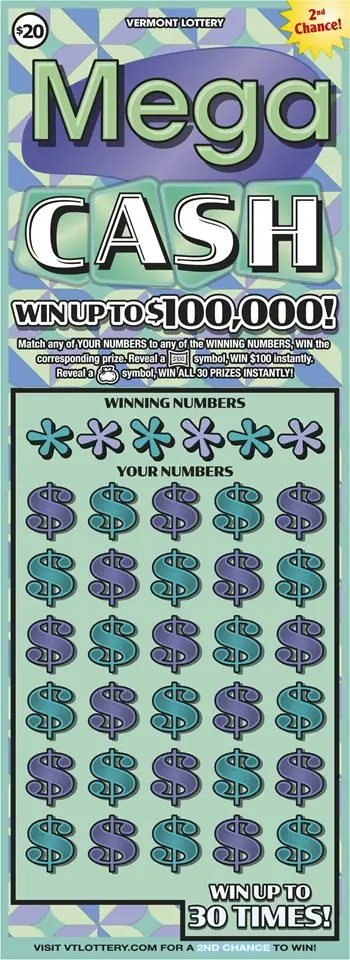 Mega Cash Vermont instant ticket ticket
