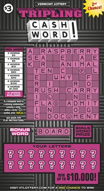 Tripling Cashword Vermont instant ticket ticket
