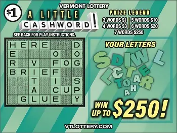 A Little Cashword Vermont instant ticket ticket