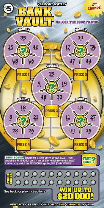 Bank Vault Vermont instant ticket ticket