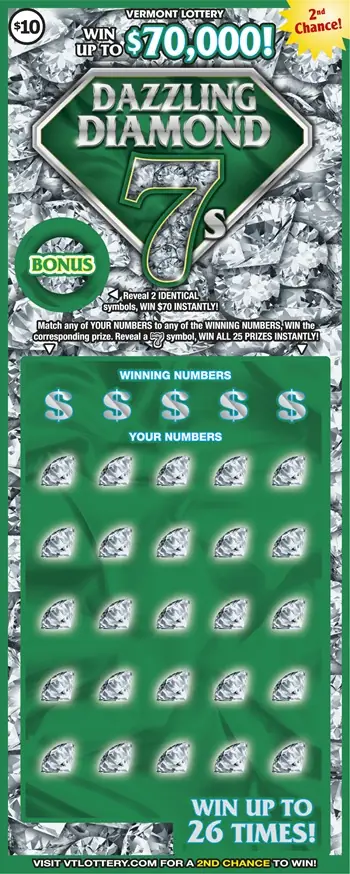 Dazzling Diamond 7s Vermont instant ticket ticket
