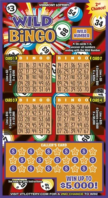 Wild Bingo Vermont instant ticket ticket