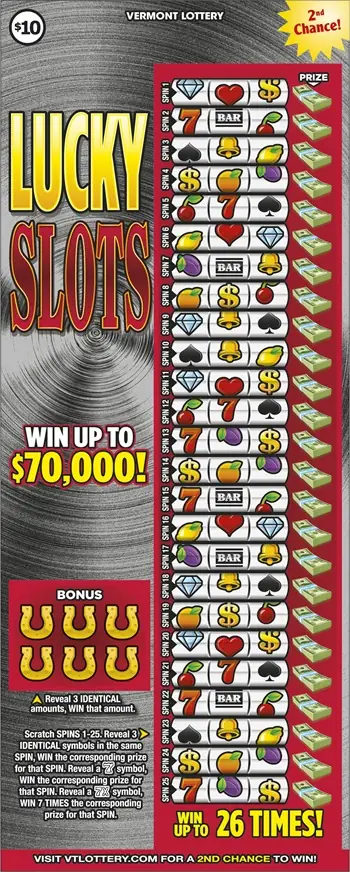 Lucky Slots Vermont instant ticket ticket