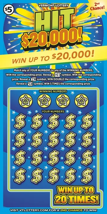 Hit $20,000 Vermont instant ticket ticket