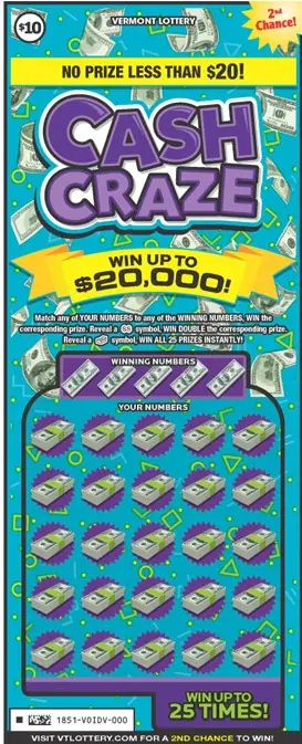 Cash Craze Vermont instant ticket ticket