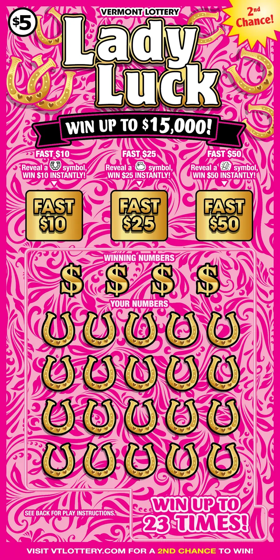 Lady Luck Vermont instant ticket ticket
